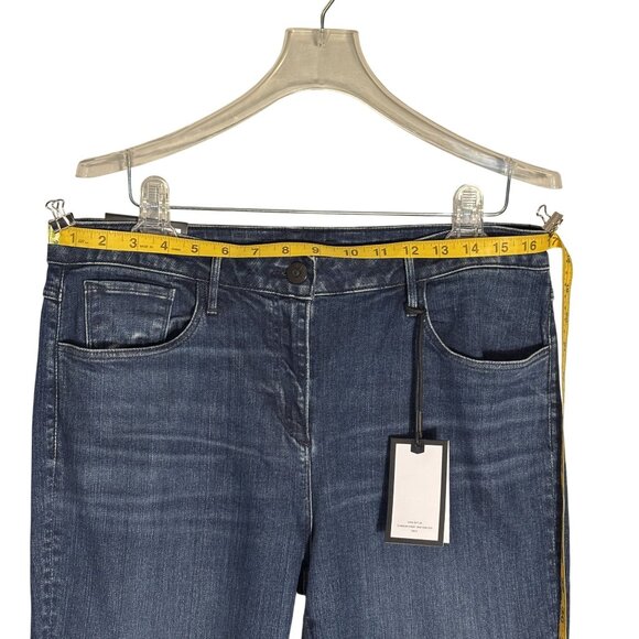 3x1 Midway Skinny Crop Jeans Womens Size 32 Dark Indigo Distressed Hem Denim - Picture 9 of 12